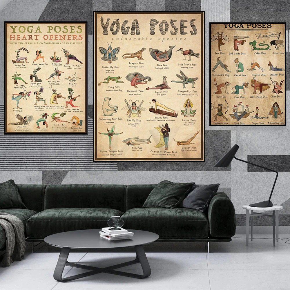 Yoga Poses Poster, Yoga Poster, Yoga Poses, Yoga Wall Art, Yoga Prints, Yoga Guide, Yoga Decor, Yoga Gift, Yoga Sign