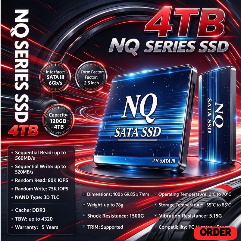 New SATA3 Hard Disk SSD 1TB 2TB Internal Solid State Drive Large Secure Storage for Laptop PC