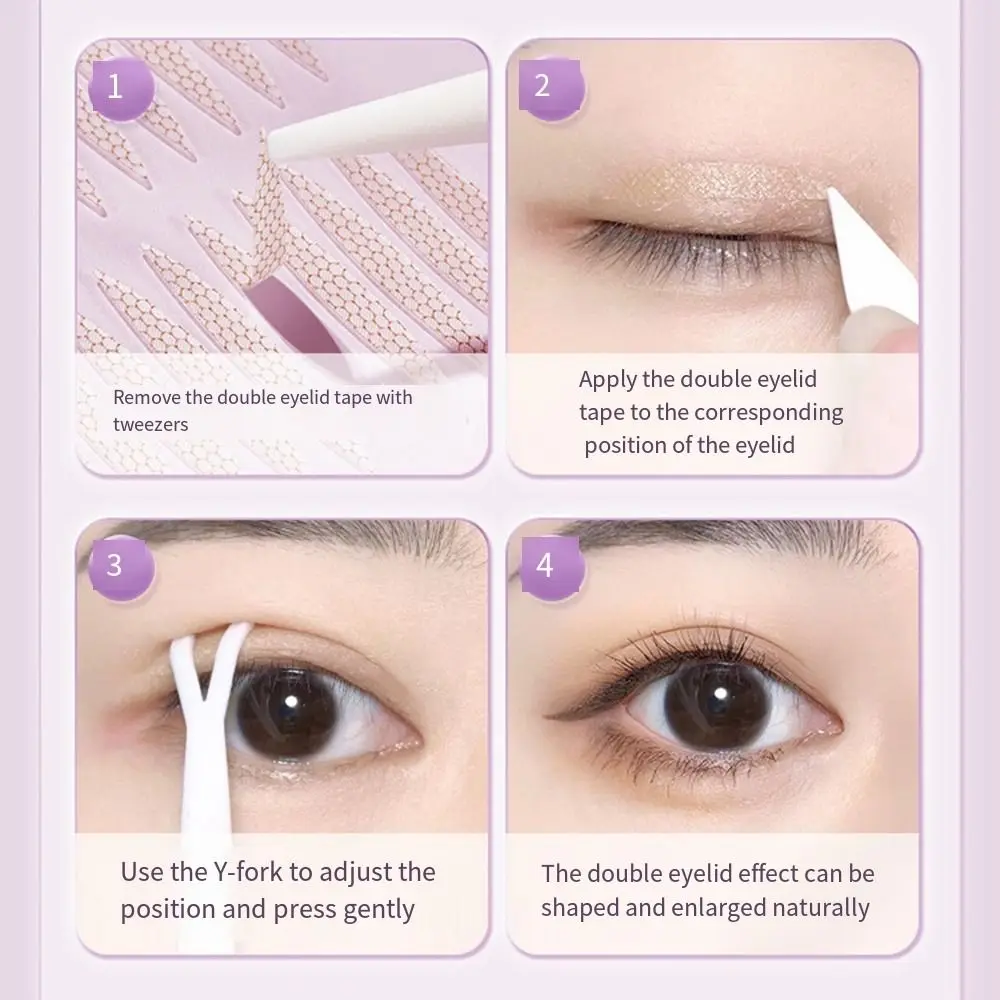 240Pcs Natural Mesh Type Double Eyelid Tape Waterproof Big Eye Self-adhesive Fiber Self-adhesive Eye Lift Strips Swelling Eyelid