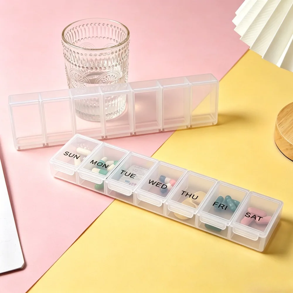 New Hot Premium Weekly 7 Days  Portable Travel Large Pill Box Case Container Organizer for Medicine Vitamin Supplements FishOils
