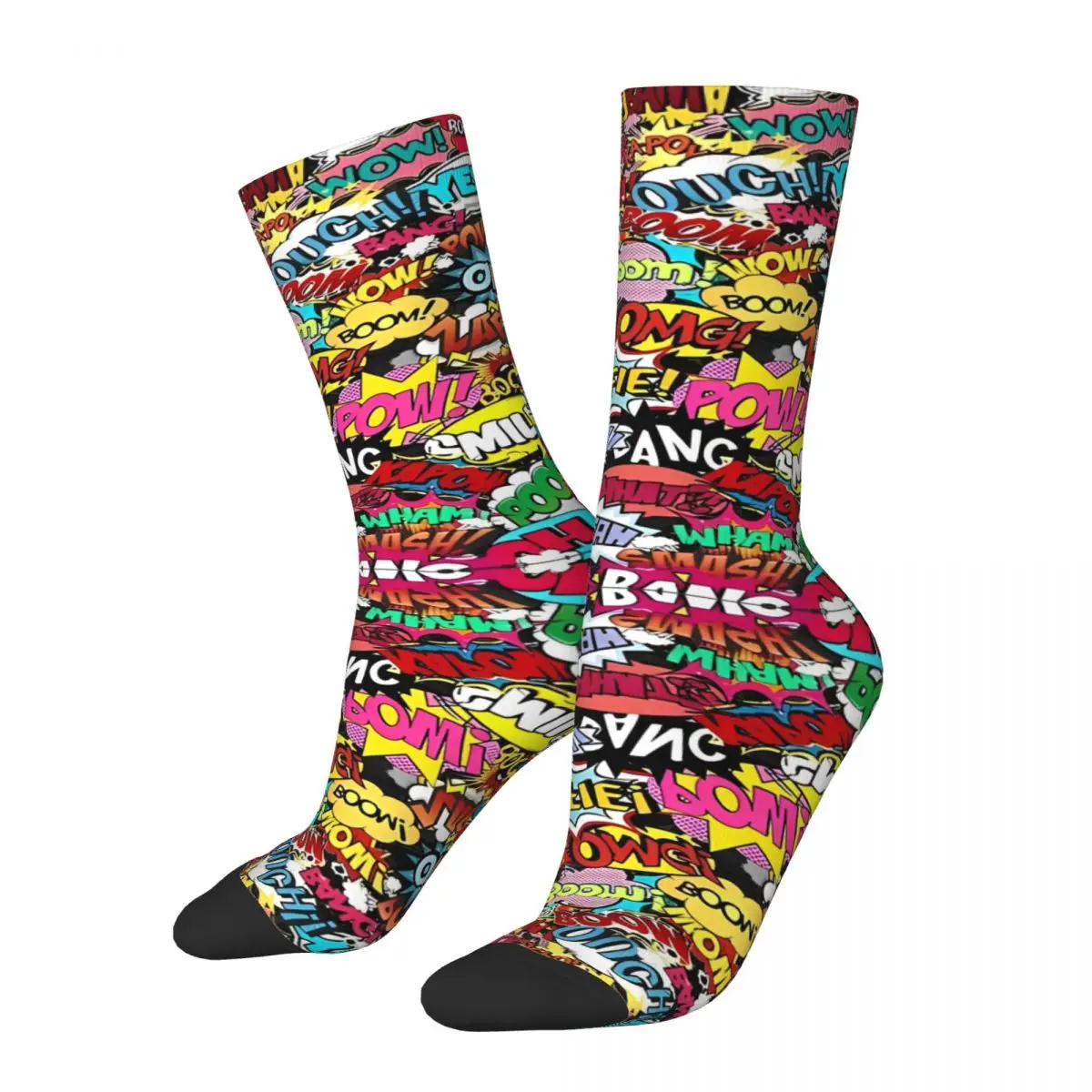 Couple Socks Comic Book Explosion Vintage Graffiti Art Pattern Stockings Winter Vintage Soft Socks Printed Running Socks