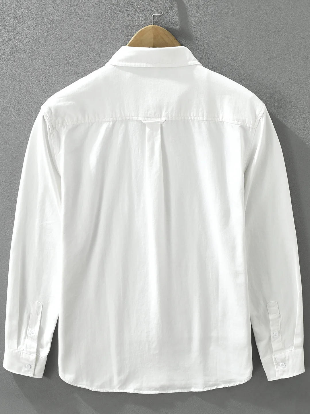 Basic Pure Color Cotton Long Sleeve Shirt Men's Casual Style Collared Outerwear Autumn New Arrival Versatile Loose Fit Shirt