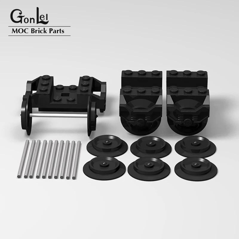 Wholesale 2878 57878 Wheels Holder RC Train 57051 Metal Axle 5x100 LDU fit for 2878C01 Complete Assembly Wheels Set Bricks Toys