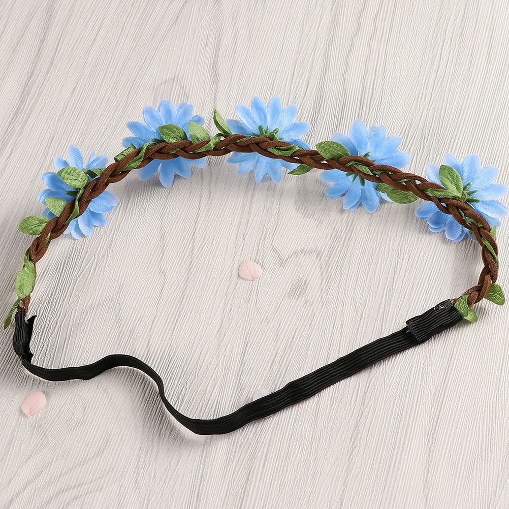 

5 Pcs Flower Garland Wreath Sunflower Hair Band Accessories Headband Miss