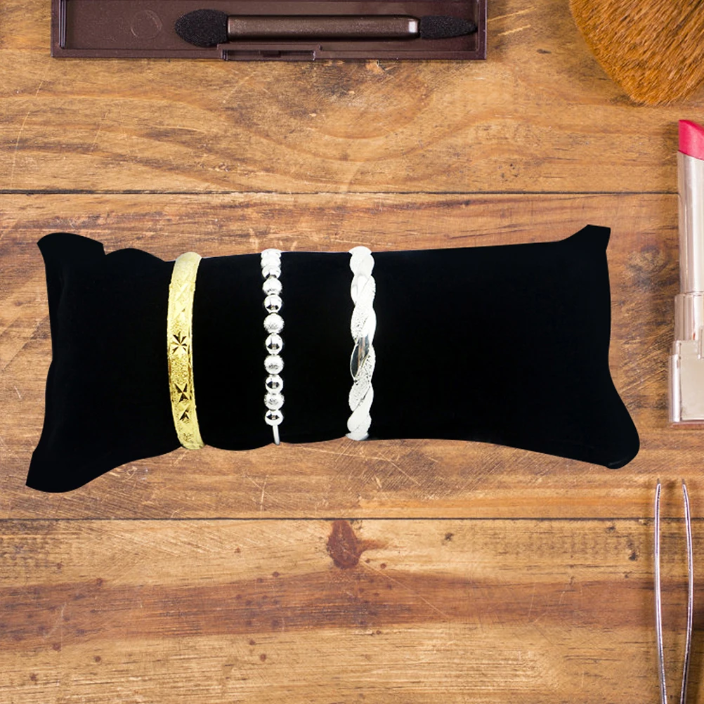 

Long Watch Display Pillow Black Velour Jewelry Pillow for Bracelets Accessories 12 Inch Long Soft Flannel Man Watch