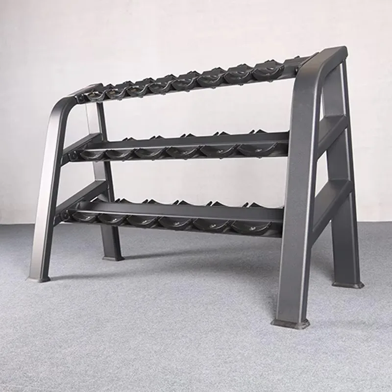 Double Layer Multifunctional Gym Stand, Combined Use Design For Training Studio Fitness Dumbbell Storage