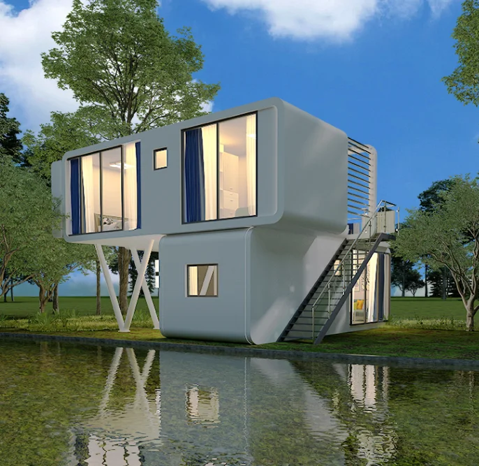 Prefab Family Container IOT Tiny House,Mobile Home Luxury Prefabricated Building capsule carbin, Smart Box Housing Module