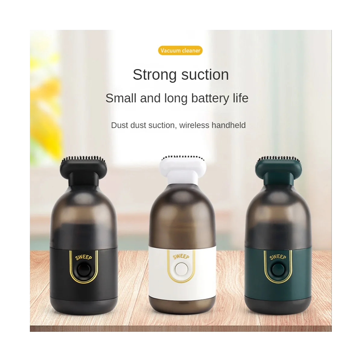 Miniodkurzacz do czyszczenia pulpitu przenośna ręczna maszyna do czyszczenia pojazdu biurowego do domu bezprzewodowa czarna