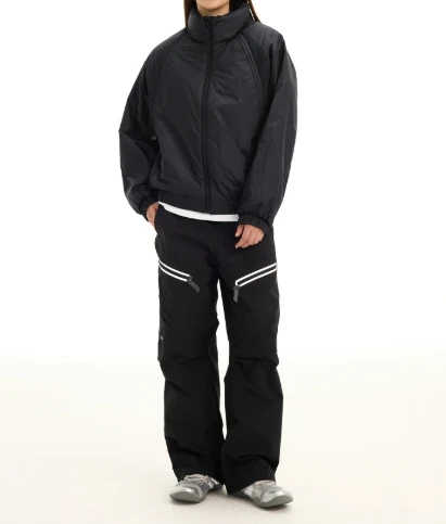 Zekye Solona 軽量防風性と暖かいクリーンフィットパッチワーク厚手のコットンジャケット男性と女性用秋と冬