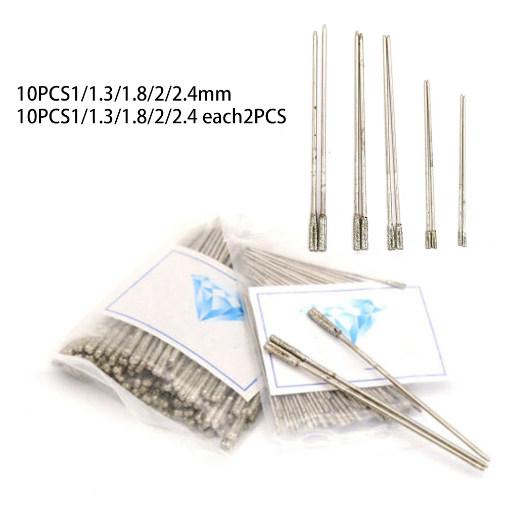 1/1.3/1.8/2/2.4mm Diamond Coated Tipped Drill Bits For Tile Glass Jewellery Hole Saw Ceramics Semiconductor Materials