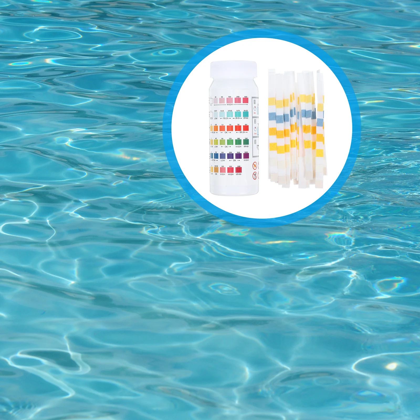 

1Set Pool Test Strips PH Testing Paper 6-in-1 Hardness Alkalinity Cyanuric Acid Water Quality for Spas Hot Tubs