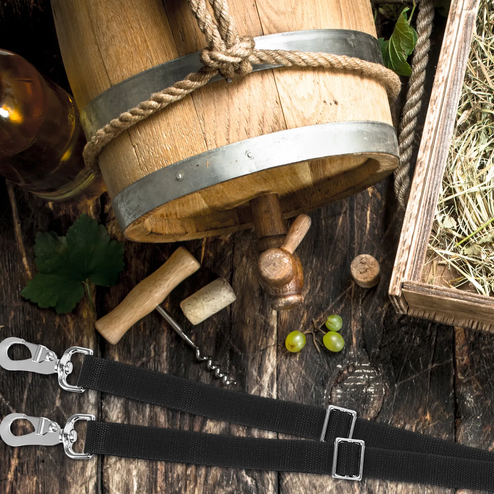 

Комплект из 3 прочных регулируемых ремней для ведер с металлическими пряжками и тесьмой для подвешивания сеток для сена, для фермерских хозяйств и конюшен