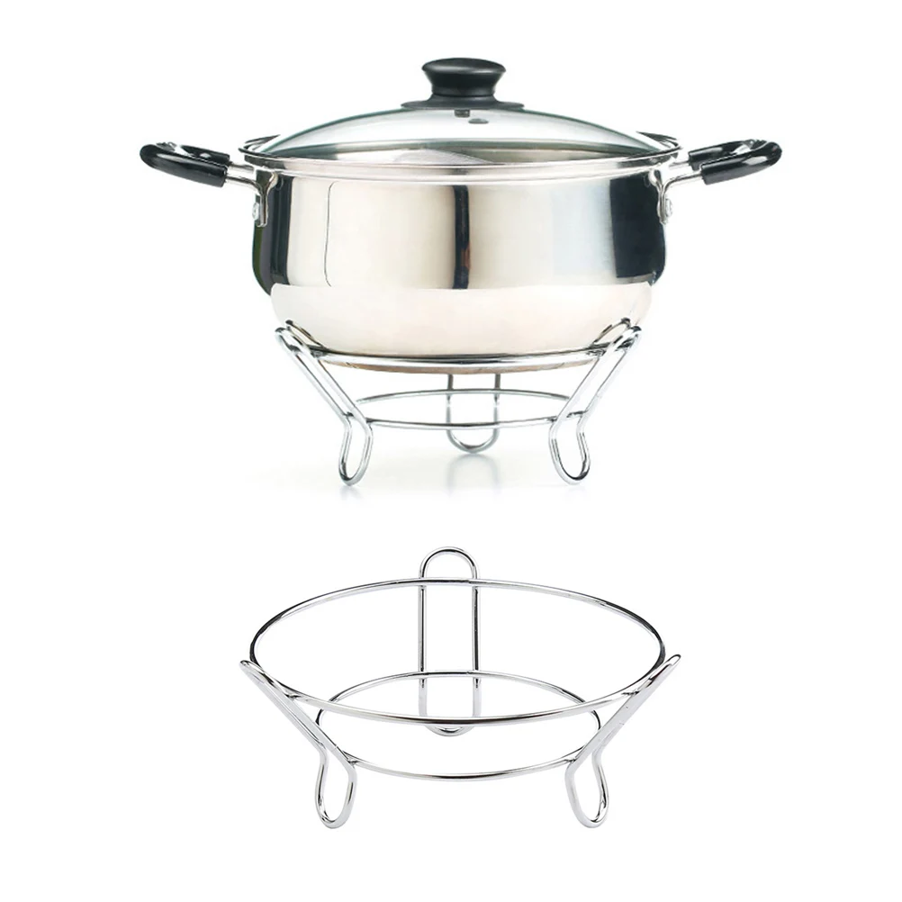 

2 Pcs Stainless Steel Pot Rack Practical Protect Table Counter Top Kitchen Gadget Home Cooking Pots Wok Over 12cm