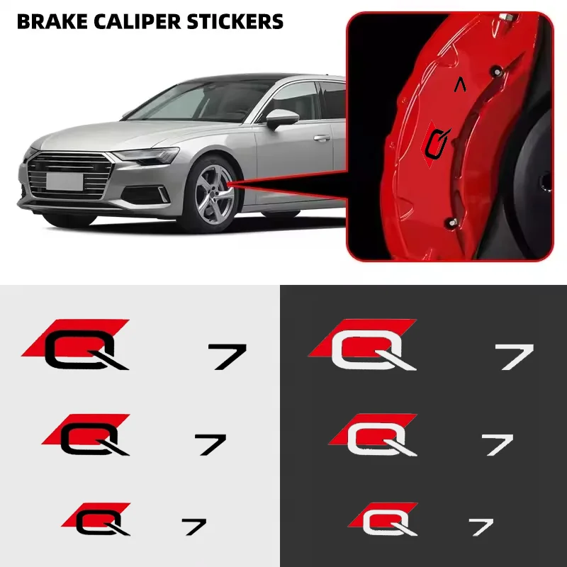for Audi Q7 TFSI Quattro S line A3 A4 A5 A6 S3 S5 S8 Q2 Q3 Q5 Q8 Fashion Car Caliper Cover Decal Wheel Modified Decoration