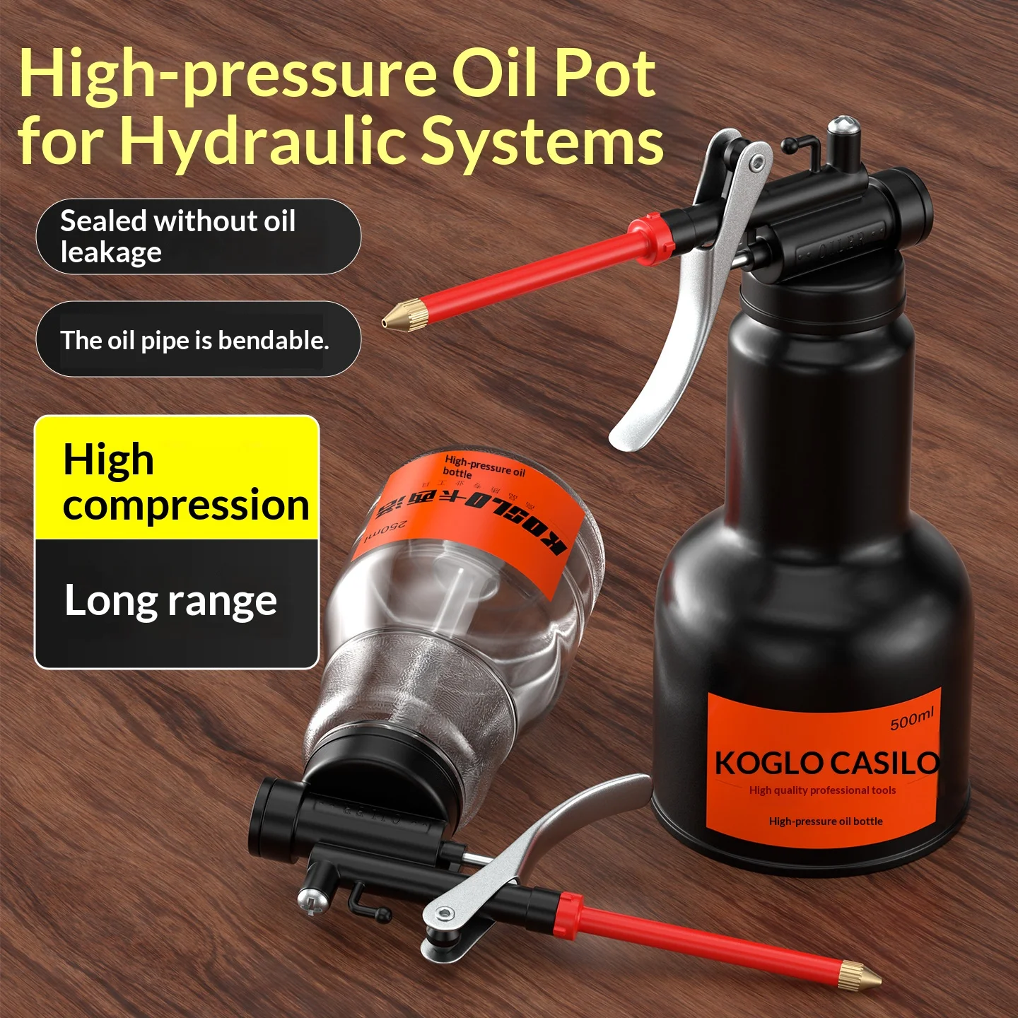 New 500ml Transparent Can Oil Plastic Oiler Pump High Pressure Lubrication Machine Grease Gun Accessories Atv Motorcycles Quad