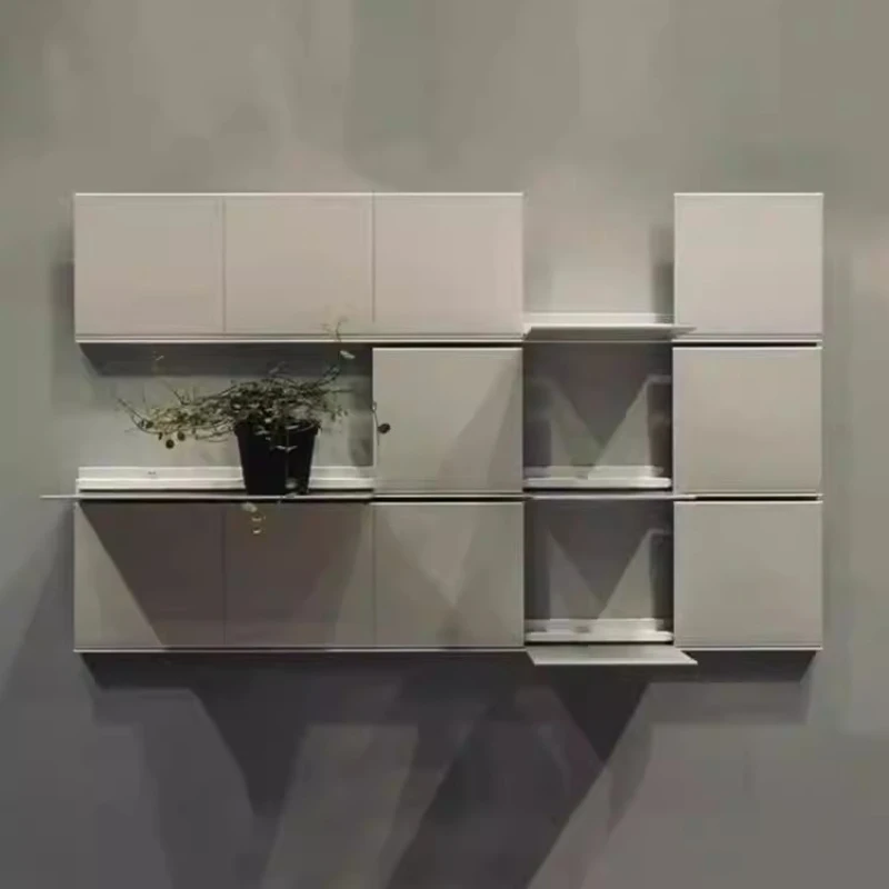 Bauhaus Wall-Mounted Folding Shelf Metal Magazine Display Rack Living Room Storage Organizer Modern