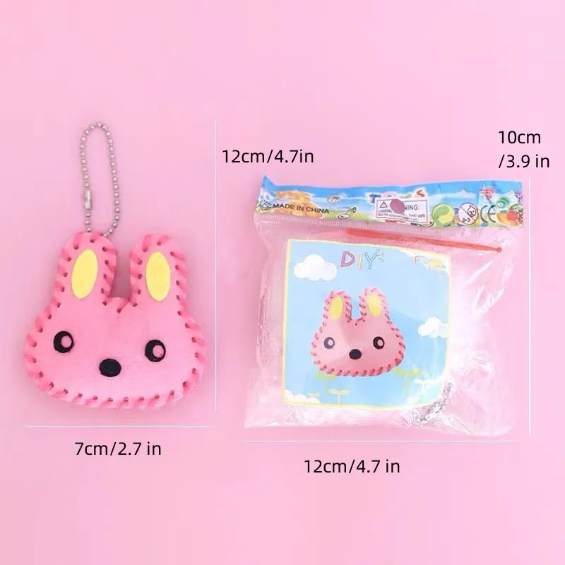 10-częściowe zabawki rzemieślnicze dla dzieci Włóknina DIY Ręcznie robiona różowa torba Brelok Ozdoby Zestawy do rękodzieła Kreatywna zabawka