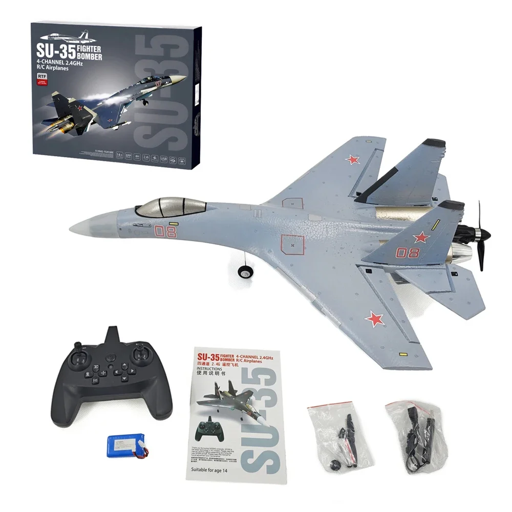 QF009 J16 Rc Flugzeug 4CH Schaumstoff Fernbedienung Flugzeug Su35 Modell Segelflugzeug 2,4 G 360 ° Flip-Roll 525 mm Starrflügel-Kampfflugzeugspielzeug