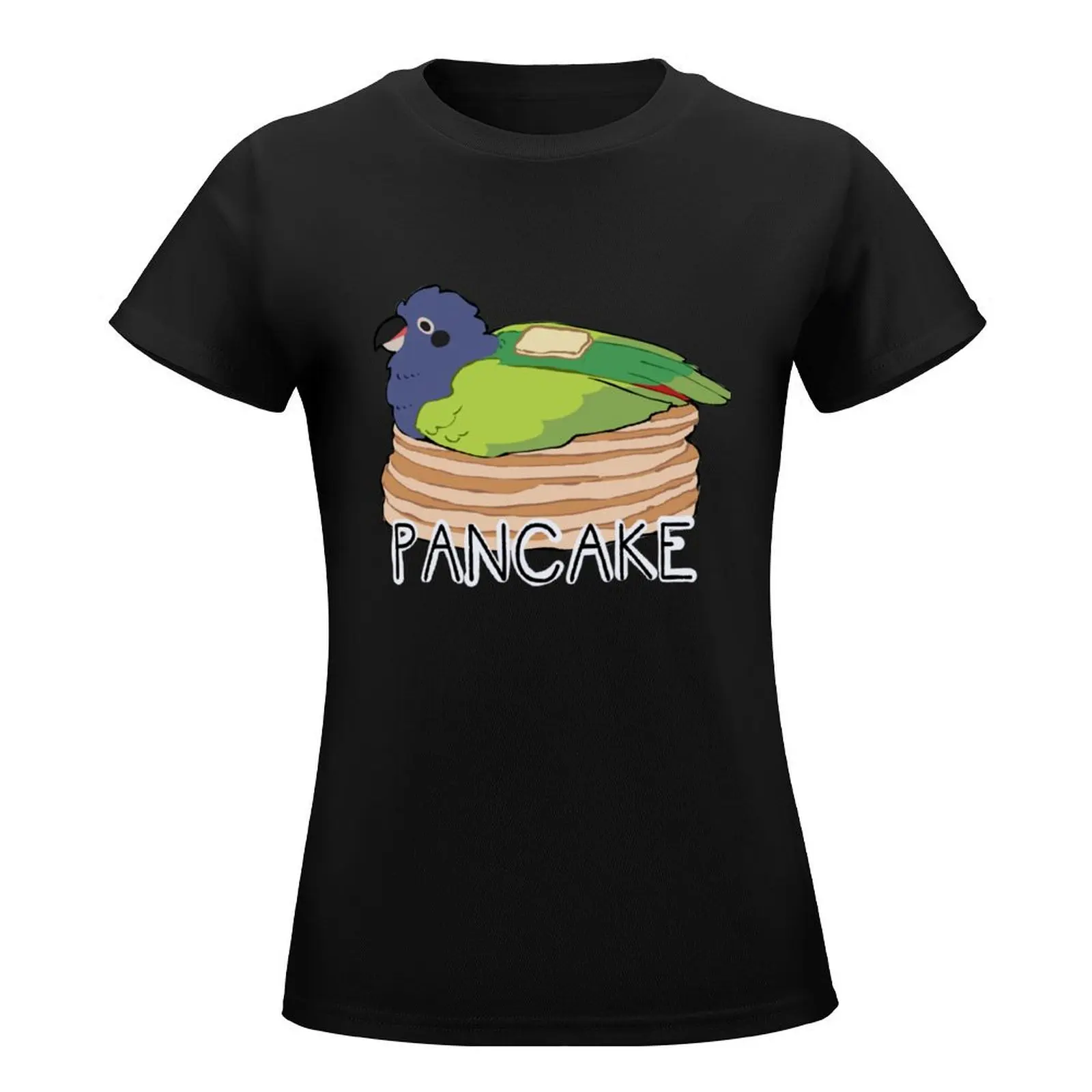 Blue Headed Pionus Cute Pancake T-Shirt blacks blanks korean fashion t-shirt dress for Women long