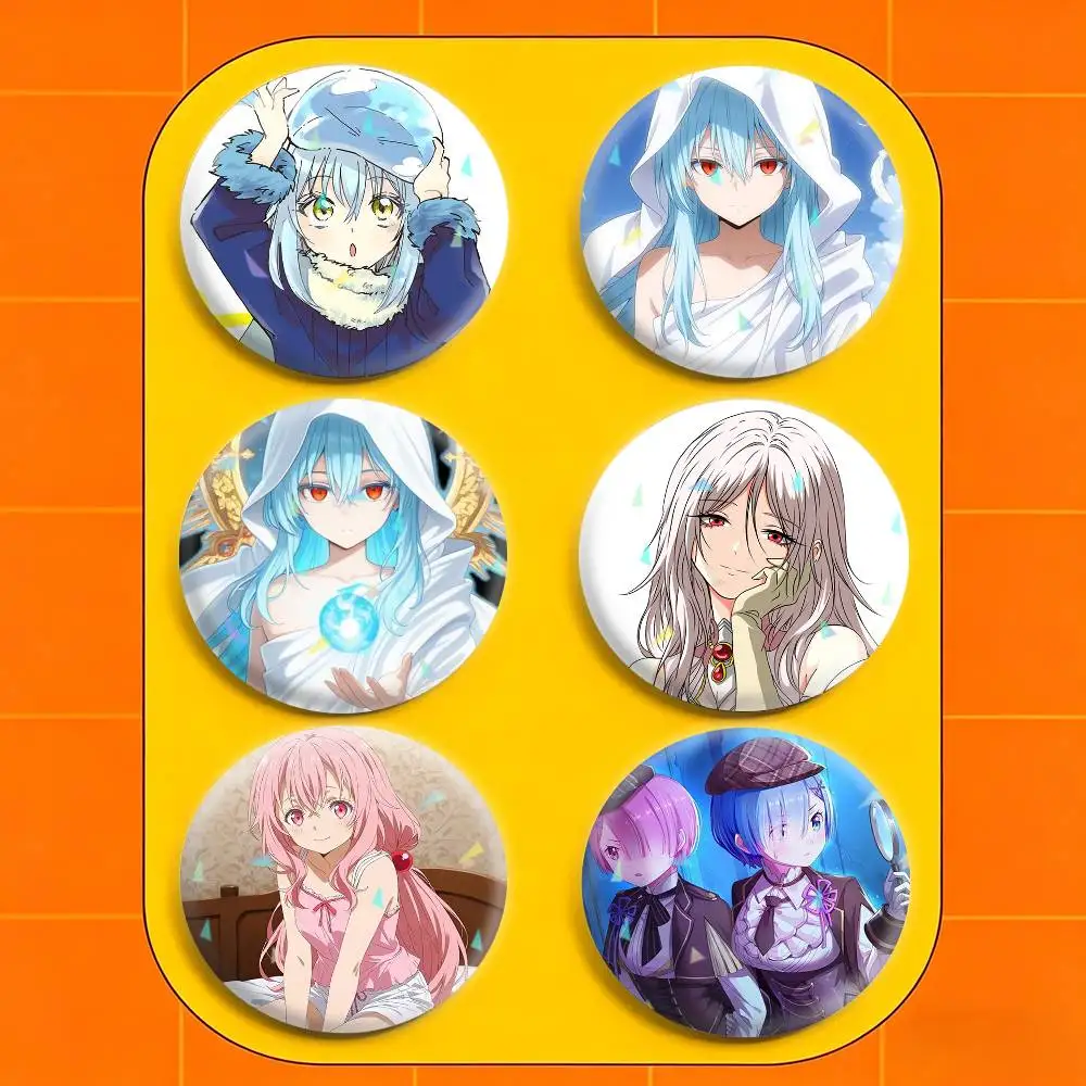 T-That Time I Got Reincarnated as a Slime 32/44/58mm Handmade Pins Round Brooch Badge Backpacks Clothes Jewelry Gifts