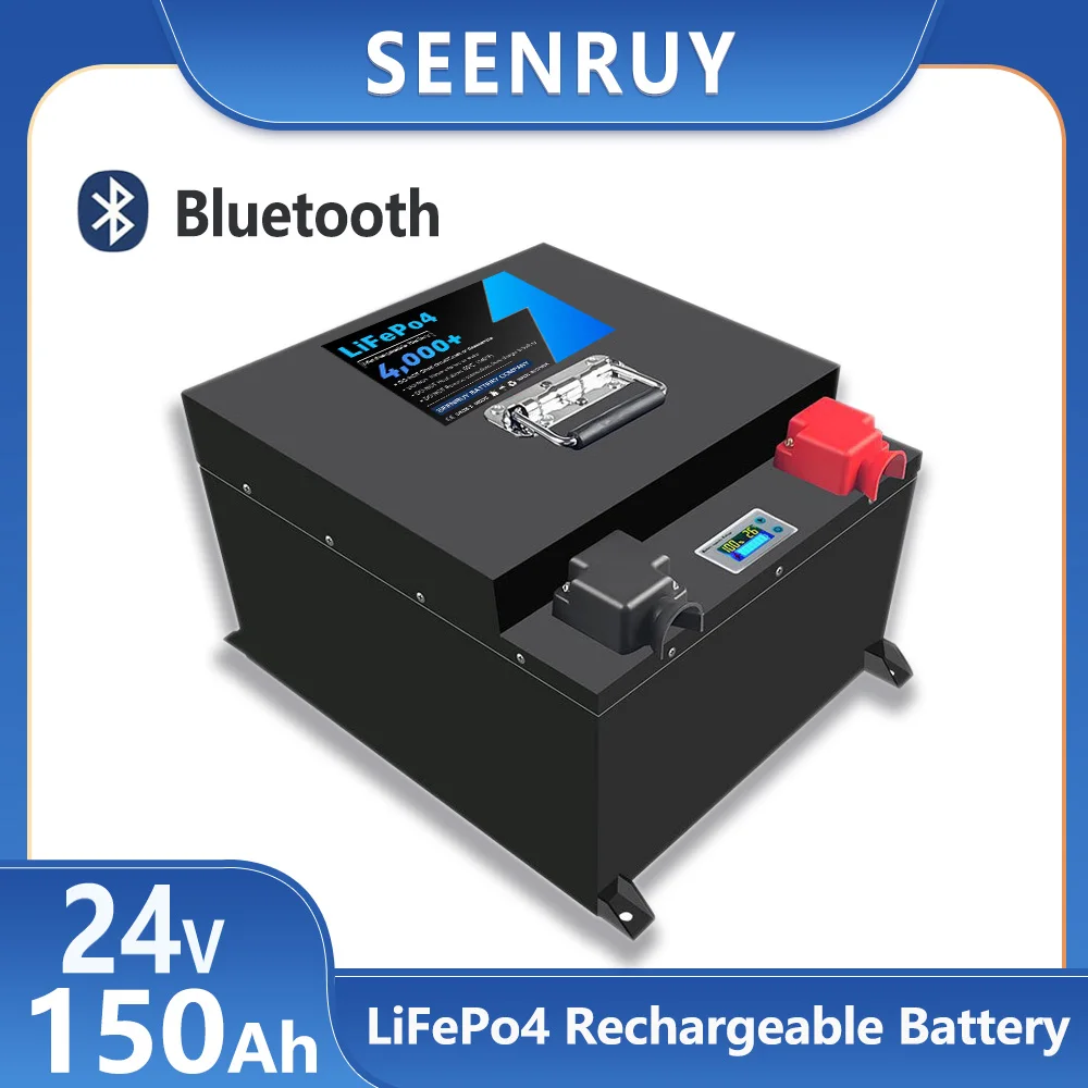 24v 150AH  LiFePo4 Rechargeable Battery Pack Waterproof IP68 Perfect For AVG Forklifts, RV camping provide 20A Charger