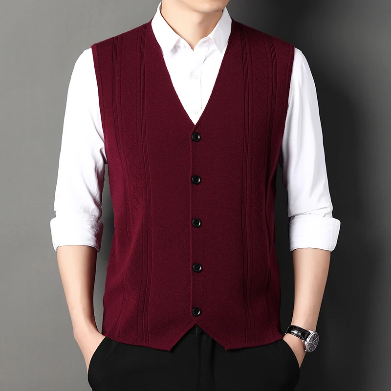 Sweaters Vest for Men Fashion 2024 Luxury Sweater Casual Style Knitted Single Breasted Men Cardigan Vest Big Size Men's Clothing