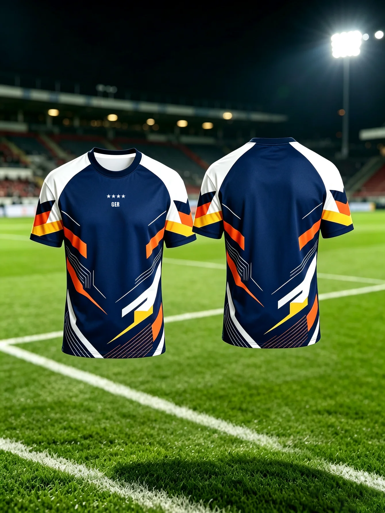 Football uniform summer round neck T-shirt men's short sleeved football training match top
