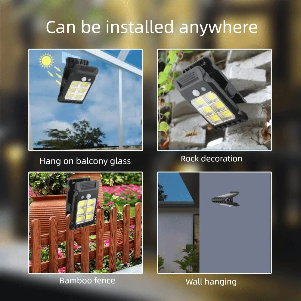 Easy Install Solar Powered Solar Lamp Super Bright Clip Mount Clip Light Motion Sensor Water Resist Sensor Light Fence Decor