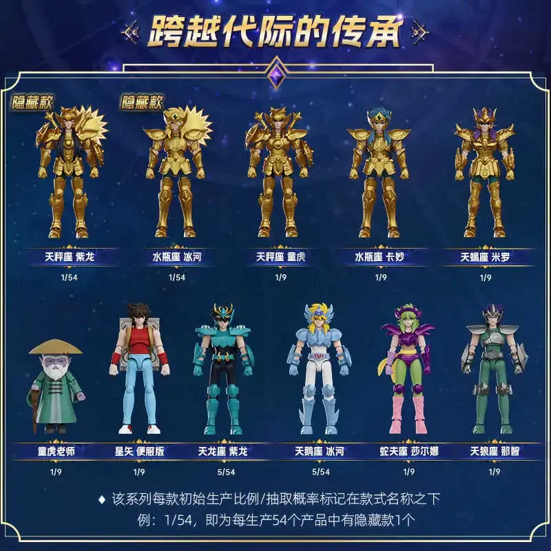 

Blind Box Saint Seiya Original Gold Series V2 Mysterious Box Anime Surroundings Movable Model Ornament Toy Birthday Gift