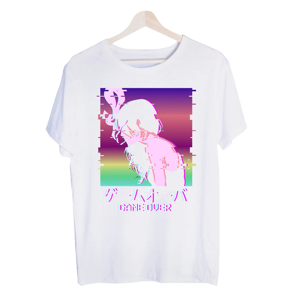 Men's Anime-Inspired Girl Graphic Tee, Short Sleeve Crew Neck T-Shirt for Casual Streetwear and Daily Outfits
