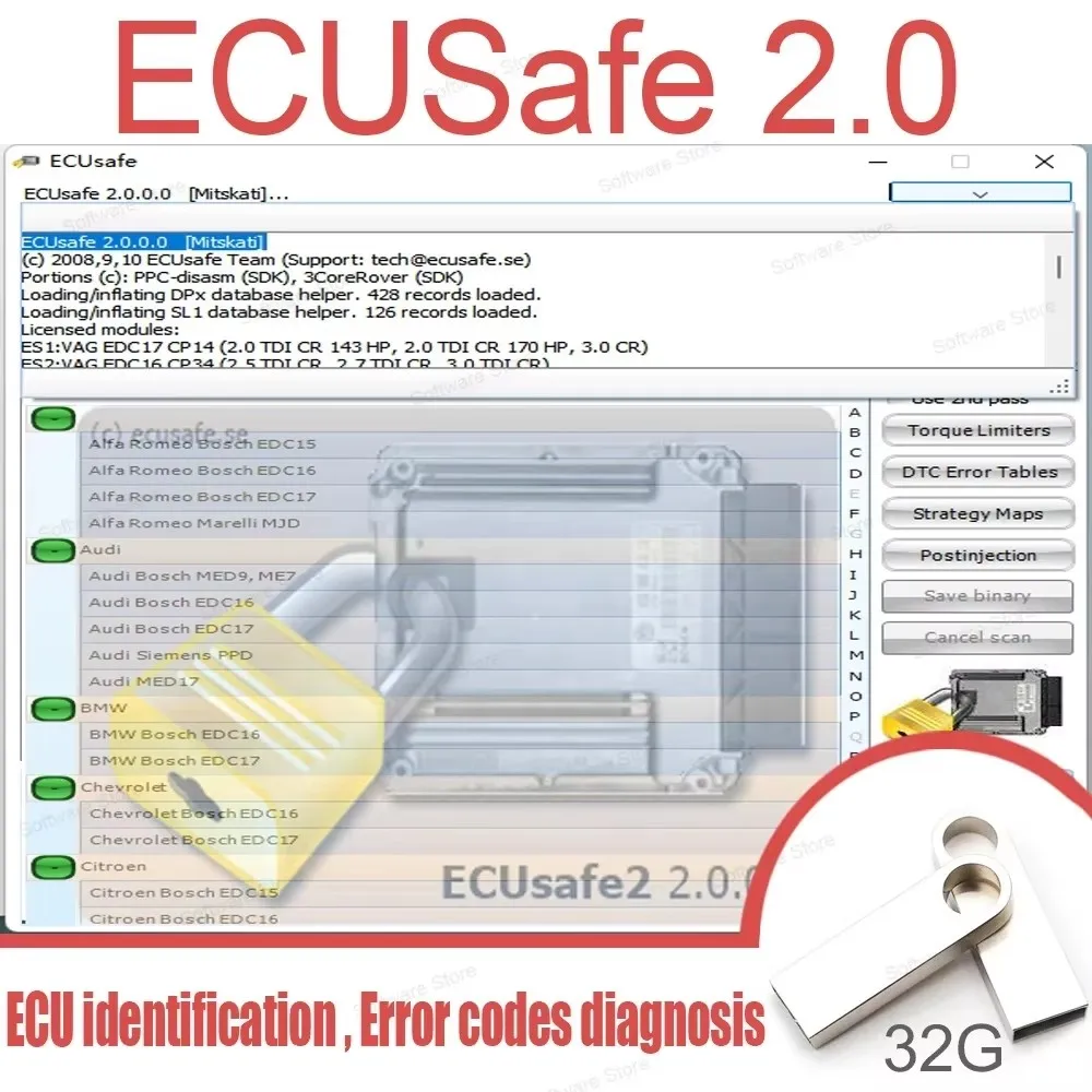 2023 ECUSafe 2.0 ECU ECM 2.0 Diagnostic Tool Software For Car and Trucks for ecu programming ECUSafe 2.0 software