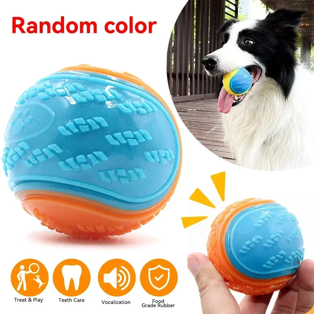 Bite-resistant Pet Dog Toy Rubber Ball Beef-flavored Elastic Ball To Prevent Dog From Destroying Things Dog Training Supply