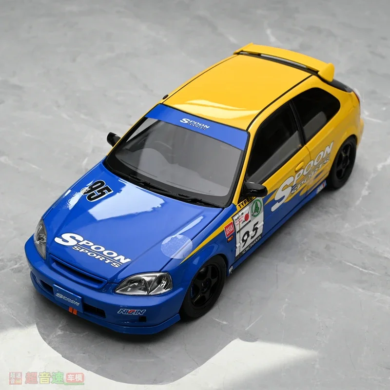 MH Schaal 1/18 Honda Civic EK9 Lepel Legering Speelgoed Motorvoertuig Diecast Metaal Model Geschenken