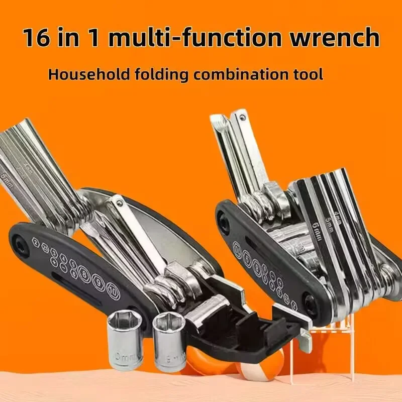 16-in-1 Socket Wrench Set, Non-Slip Rotating Head. Durable Stainless Steel for Home & Car Repairs. Easy & Universal Tool.