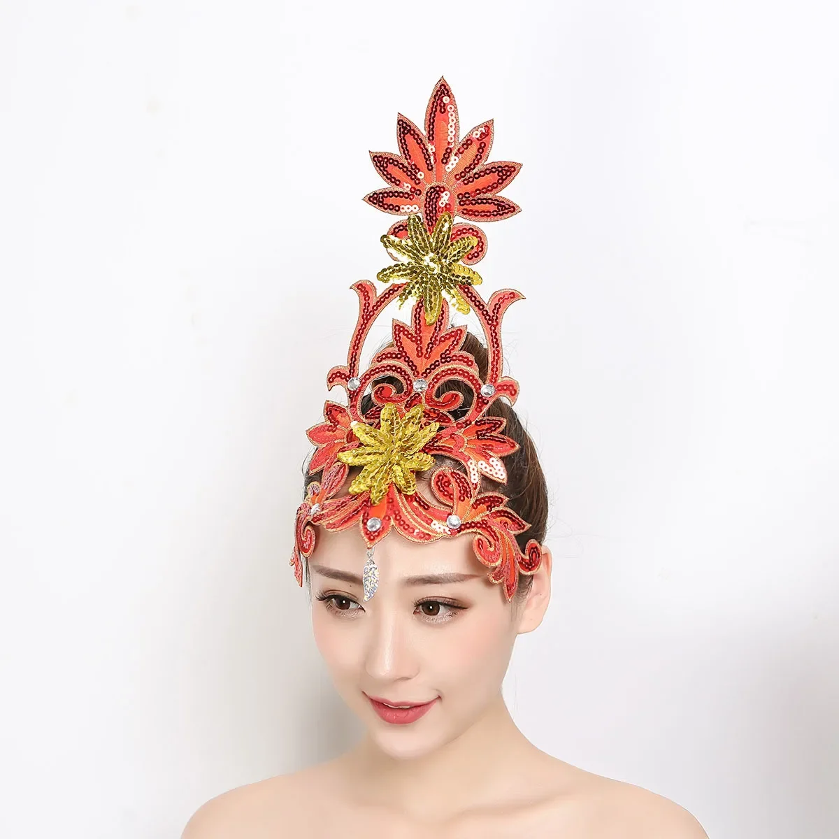 Dance Headdress Performance Kids Hair Accessories Tiara Headpiece Multi-Color Classical Head Flower