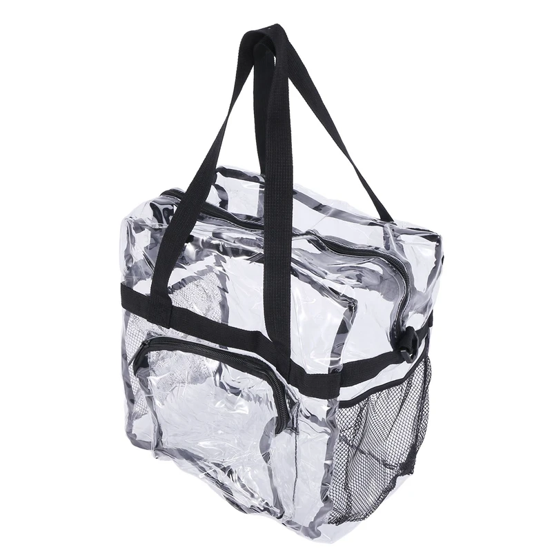 2X Transparent Tote Bag Stadium Security Travel And Gym Clear Bag, See Through Tote Bag For Sports Games And Concerts