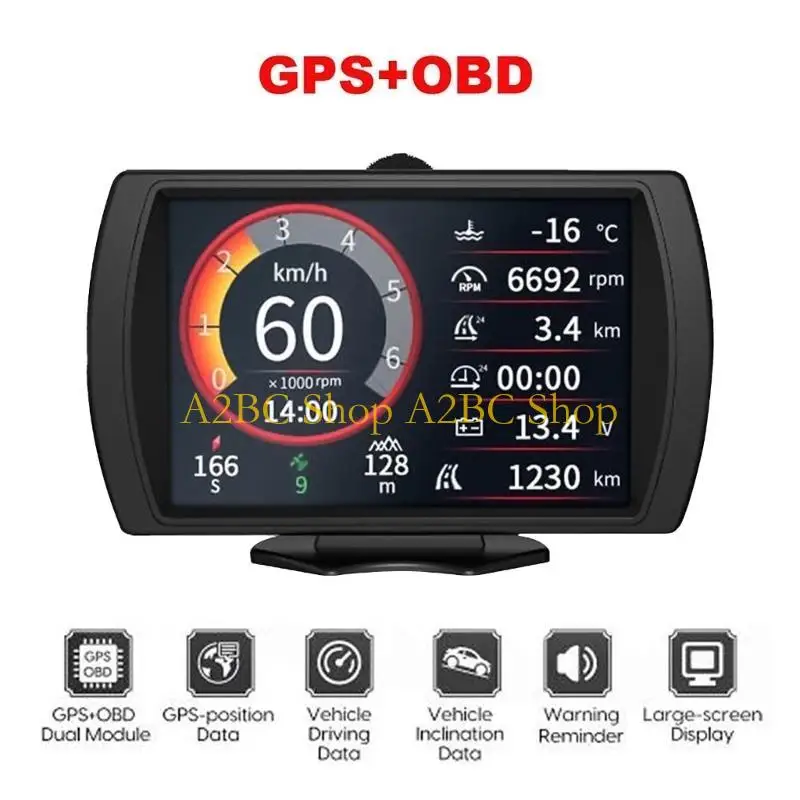 

A2BC CAR Speedometer Speedometer Meter Alarm HUD HUD HEAD UP DESPER DESTER DESTER SVIGE