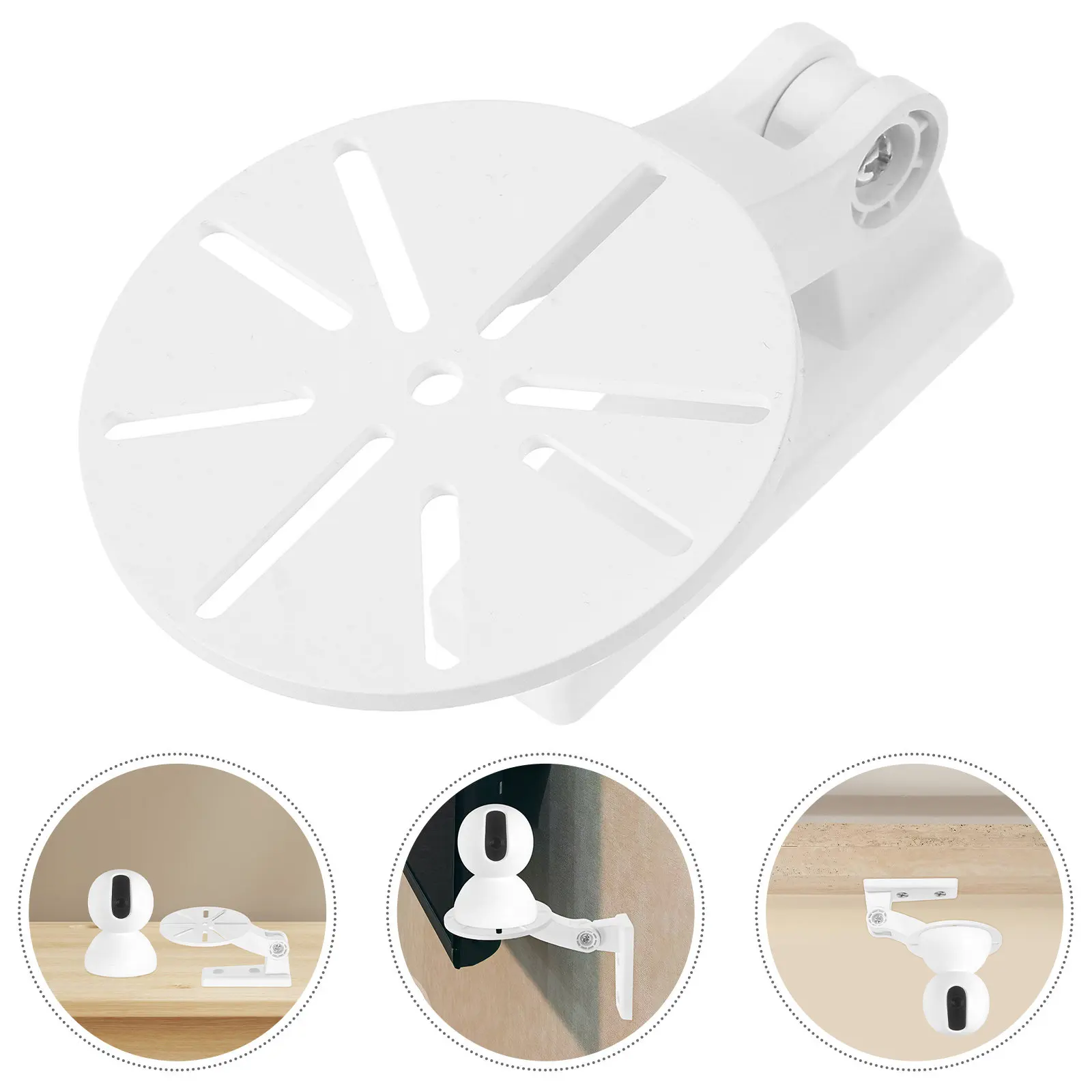 No Drill White Camera Wall Mount Bracket Adjustable Angle Universal Ceiling Mount for Indoor Outdoor Security Cameras Dome and