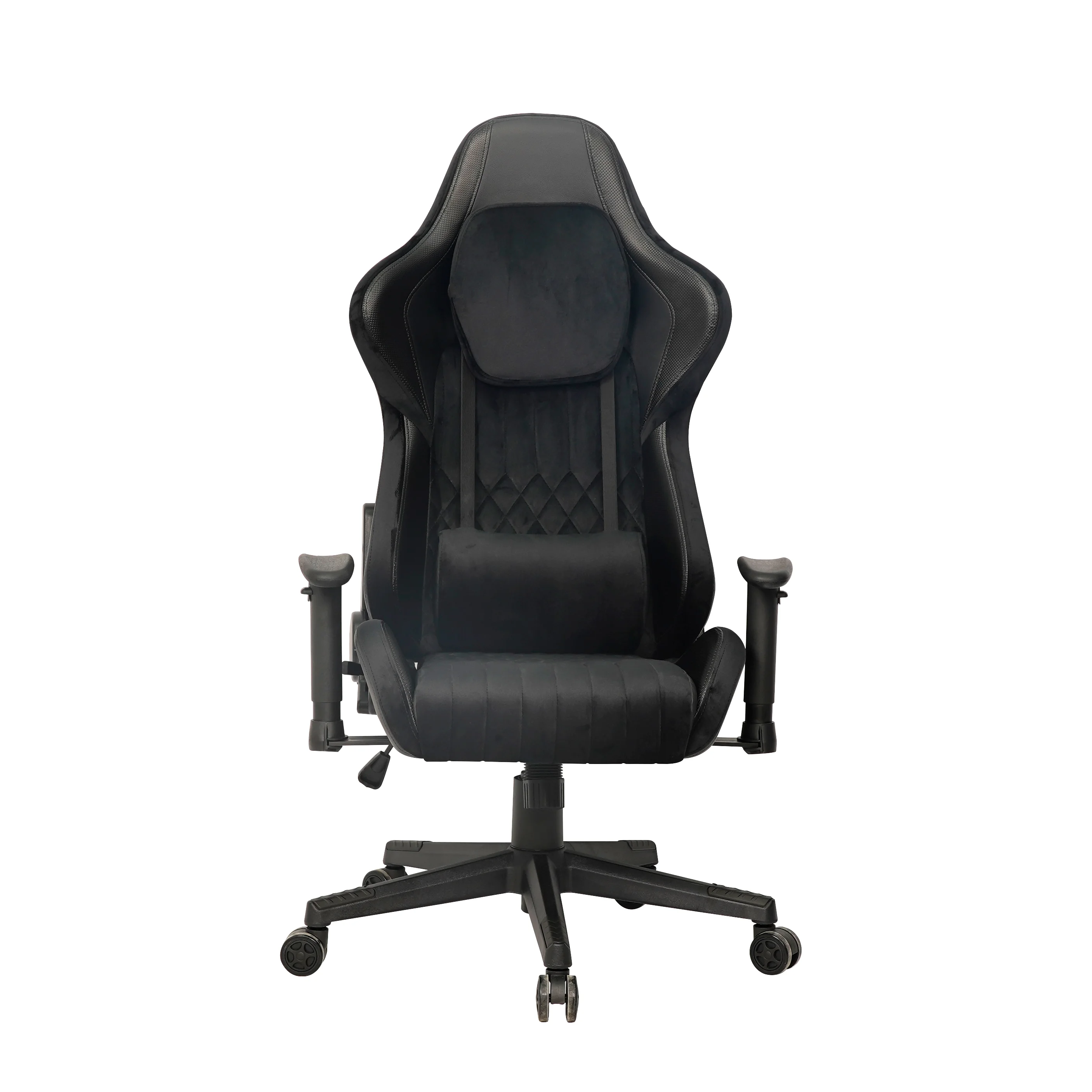 Wholesale of racing chairs with black metal casters PU leather 3D armrests headrests footstools high-end esports chairs