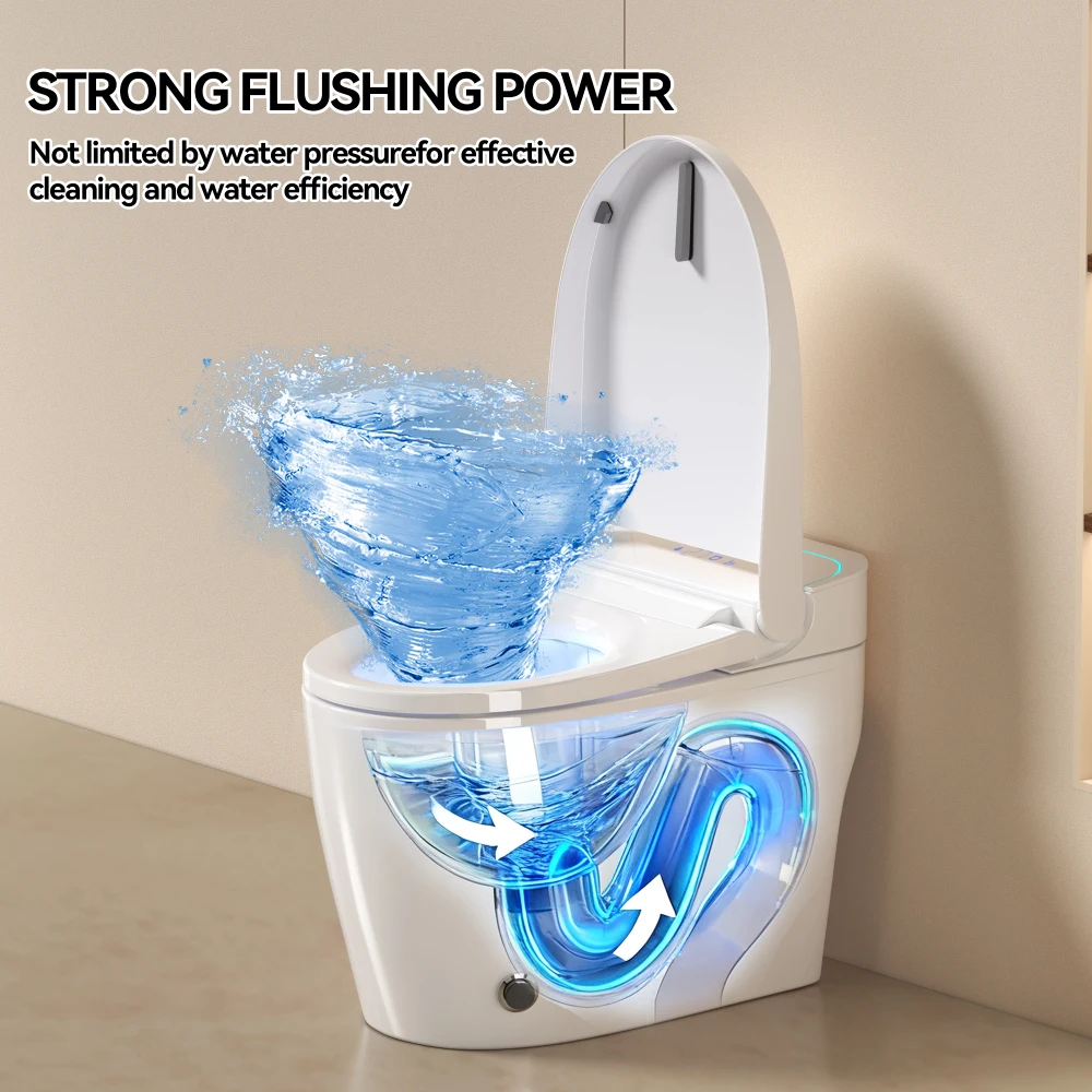 Unique Smart Toile, One Piece Toilet with Bidet Built In,Intelligent Toilet Auto Open/Close Seat. Bidet toilet with Dryer and Warm Water.Gray