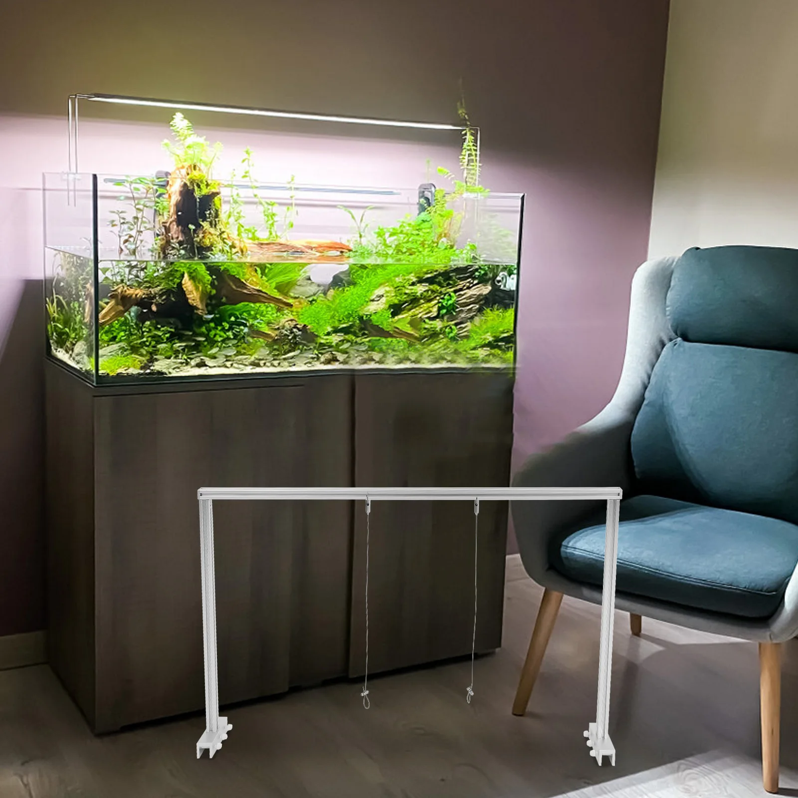 

Aluminum Alloy Fish Tank Light Stand Aquarium Plant Rack Grow Lights Bracket Equipment Adjustable Position Small Size