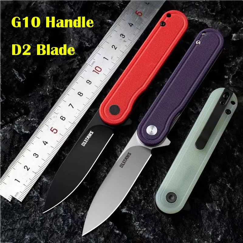 

D2 Steel Folding Knife G10 Handle Fast Open Outdoor EDC Camping Tactics Self-defense Tool High Hardness Fruit Knives Pocket Knif