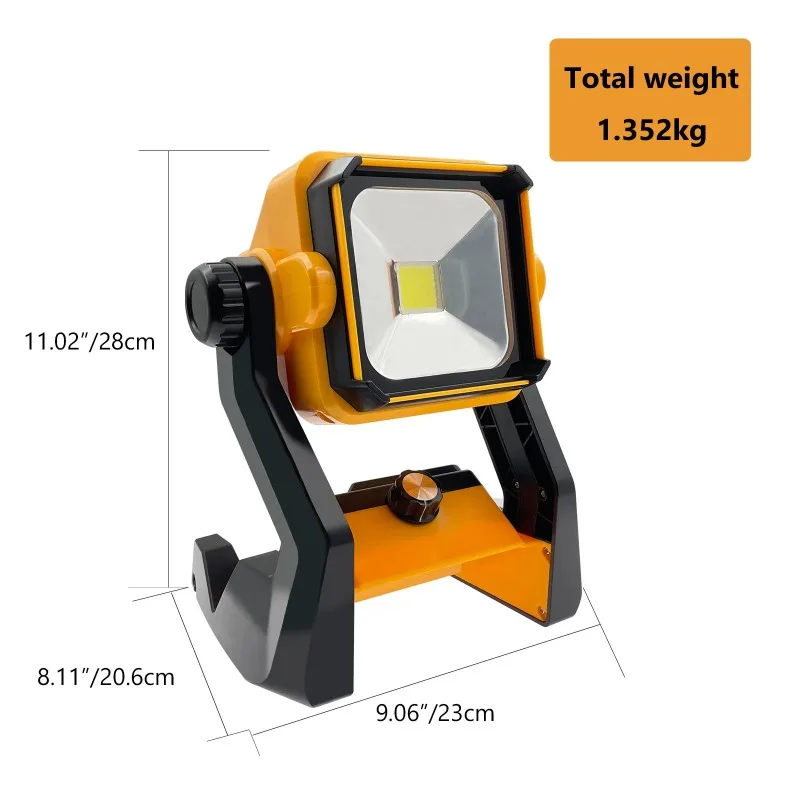 Imagem -06 - Atualizado Dimmable Led Luz de Trabalho Makita Bosch Milwaukee Dewalt 18v 20v Li-ion Battery Outdoor Spotlight Luz de Inundação sem Fio