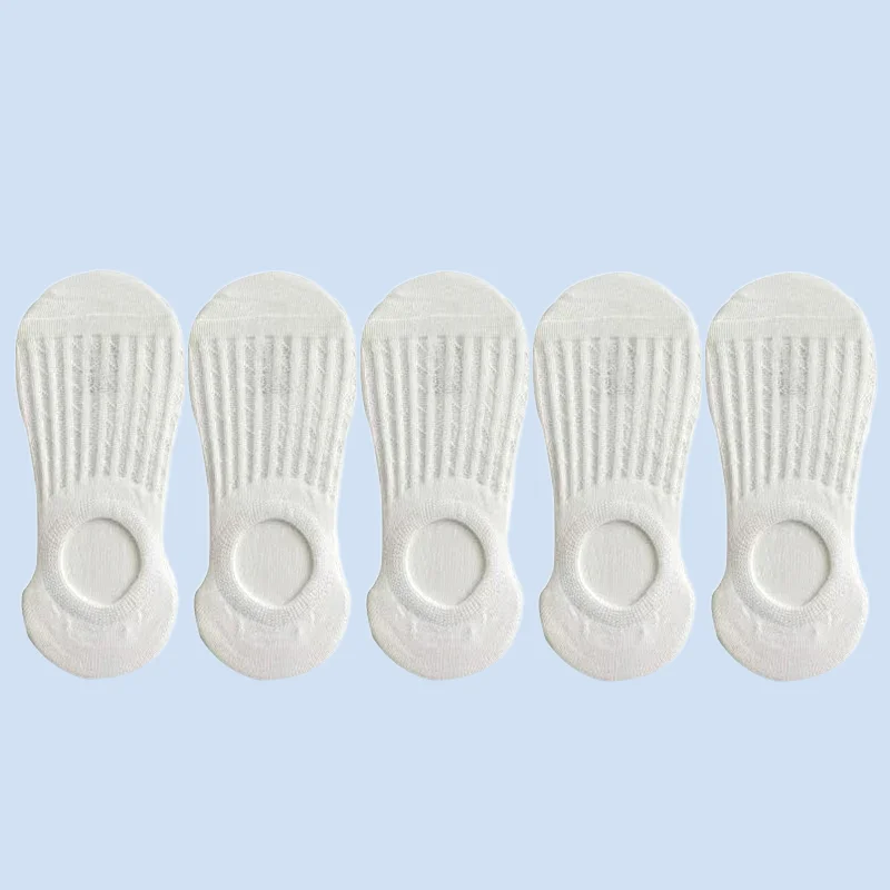 5 Pairs Invisible Short No Show Fashion Lace Breathable Silicone Non-slip Cotton 2024 New Boat Socks Women's Summer Short Socks