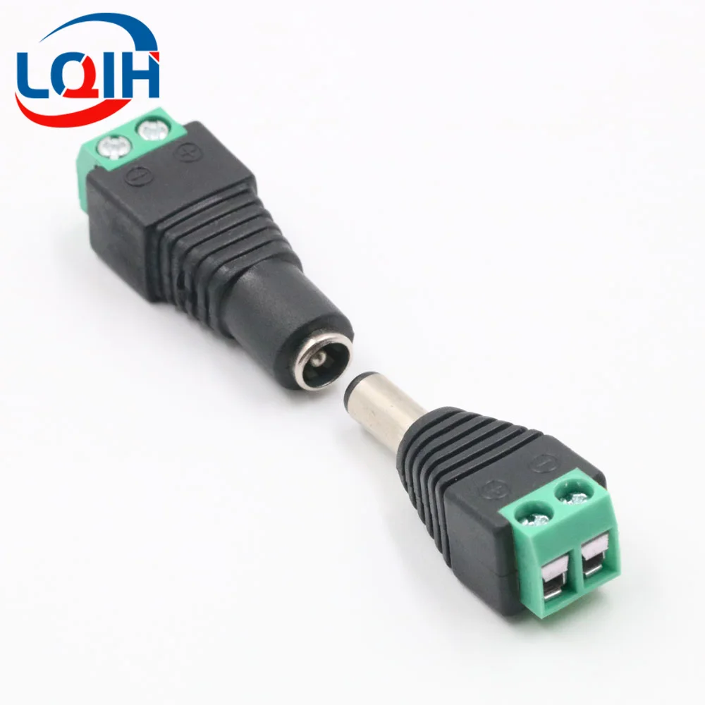 Złącze terminala DC 2-pinowy zasilacz DC 5,5 mm x 2,1/2,5 mm Wtyczka męska do żeńskiego złącza Jack Wtyczka do taśmy LED CCTV Came