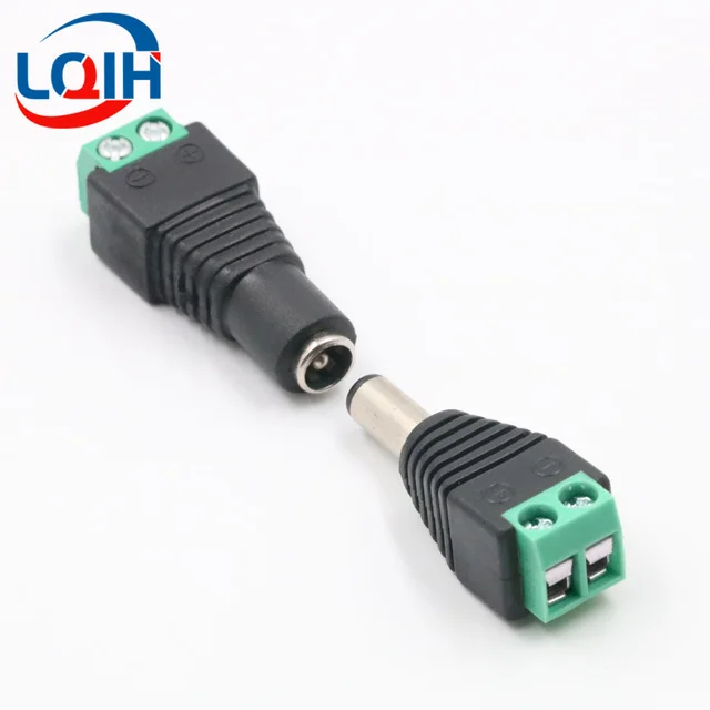 Złącze terminala DC 2-pinowy zasilacz DC 5,5 mm x 2,1/2,5 mm Wtyczka męska do żeńskiego złącza Jack Wtyczka do taśmy LED CCTV Came
