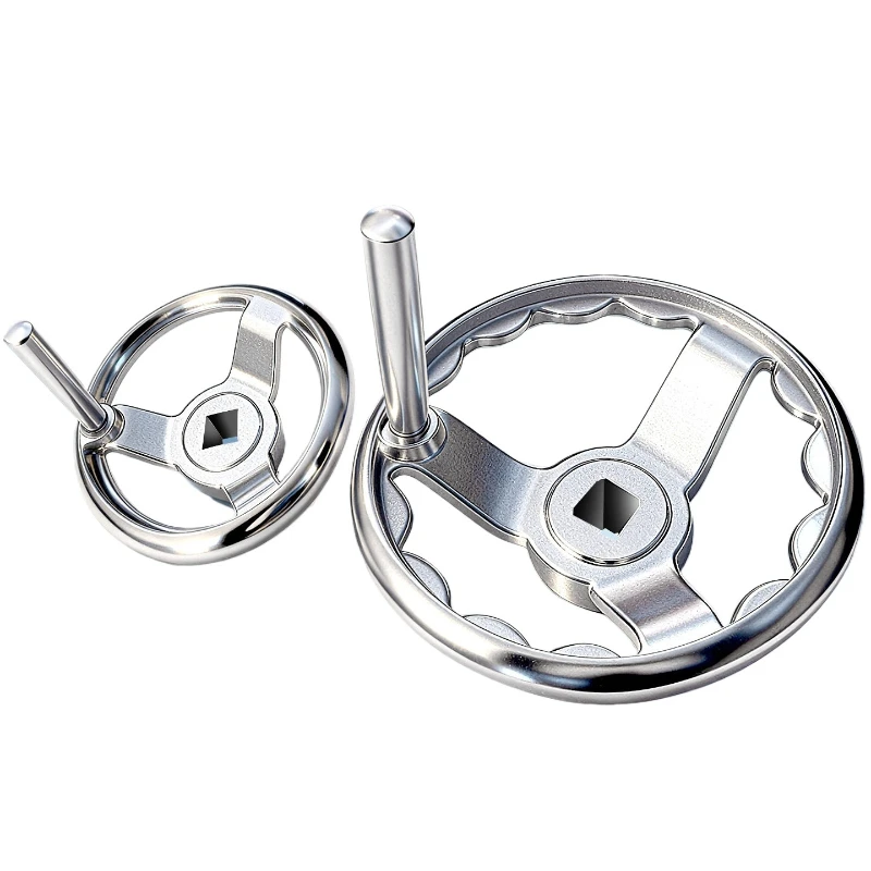 Vanne à boisseau à manivelle à trou carré, en fonte ronde, avec clé à manivelle chromée ondulée