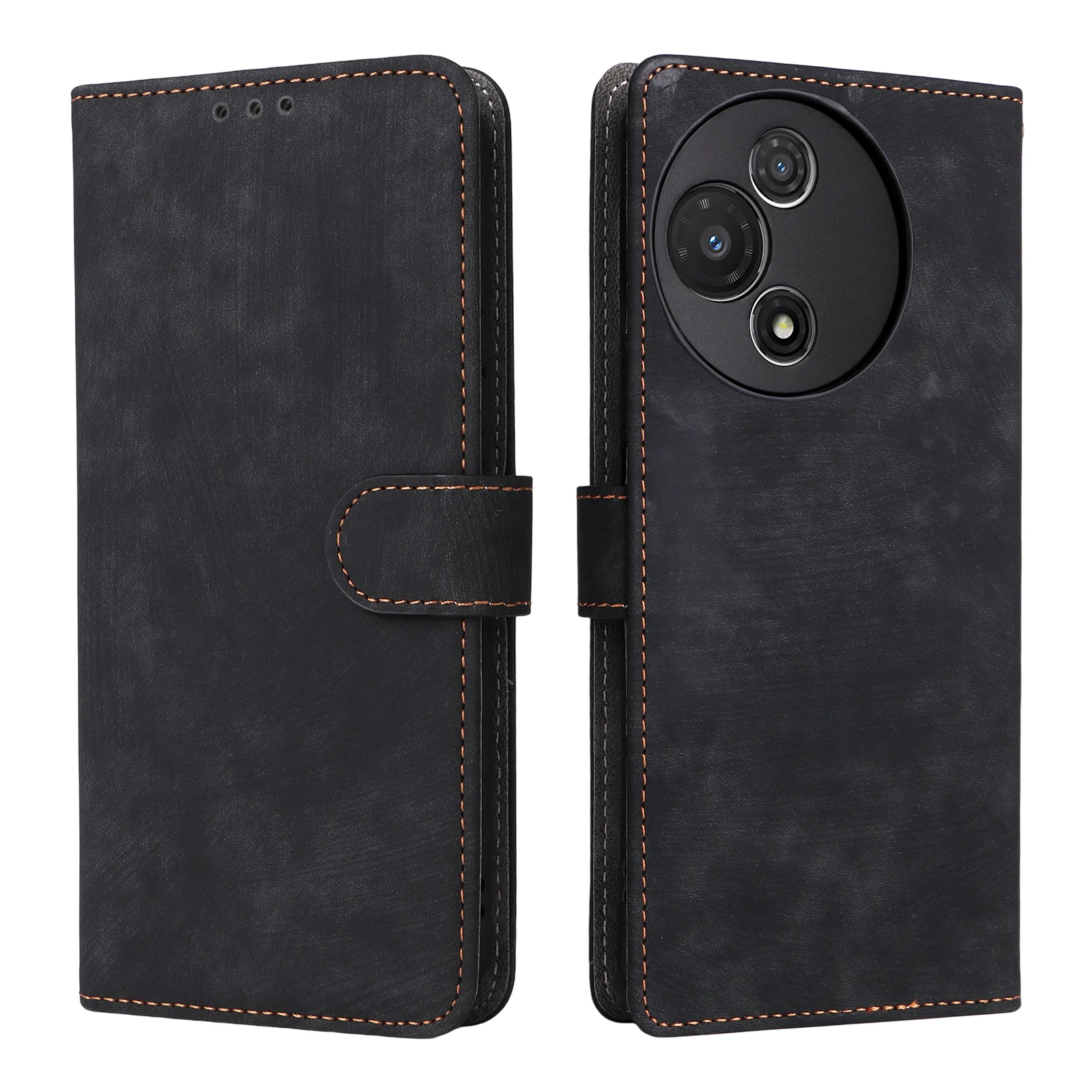 

Flip Leather Cover For TCL 60R 5G Magnetic Button RFID Protection Anti Theft Card Slot Wallet Shockproof Case