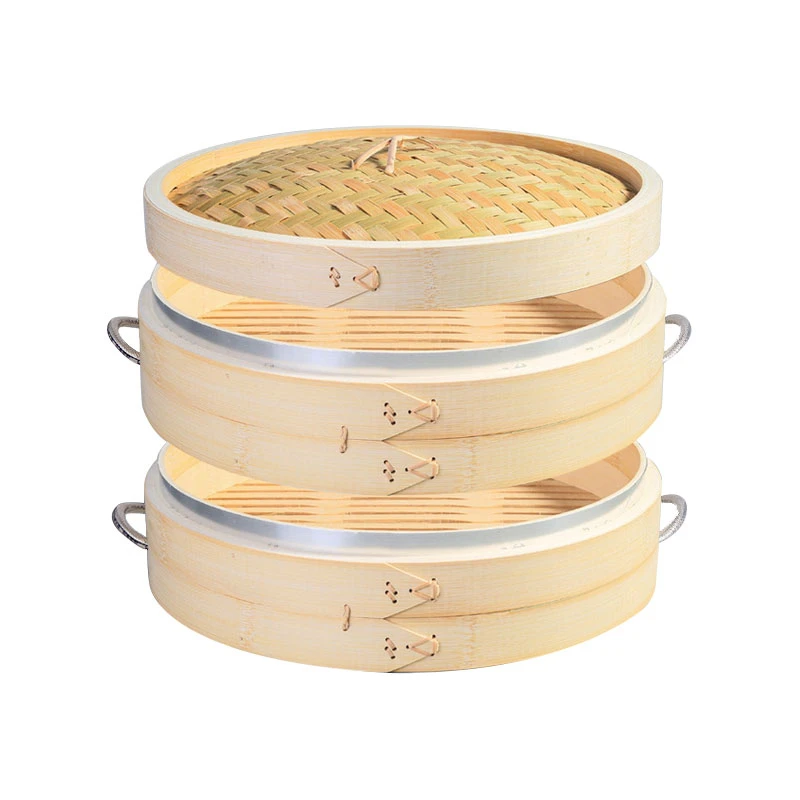 commercial bamboo large steamer steamer steamer steamed bun steamed bun household double-layer multi-layer cage drawer