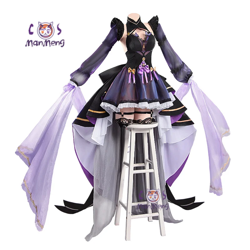 أنيمي لعبة Azur Lane Musashi تأثيري حلي جديدة المرأة القوطية فستان الزفاف الجوارب اكسسوارات هالوين كرنفال مجموعة كاملة البدلة #6